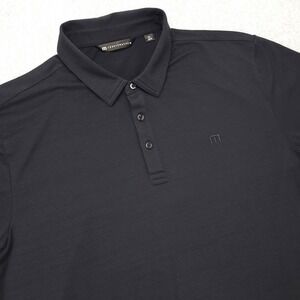 TravisMathew Polo Shirt Mens XL Black Performance Stretch‎ Golf Athletic Casual